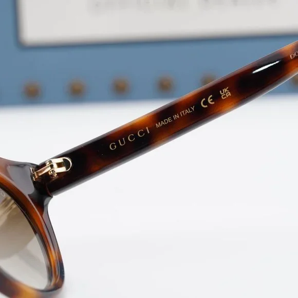 Gucci GG0763S 002 Sunglasses Havana Cat Eye Frame, Brown Gradient Lenses Gucci GG0763S 002 Cat Eye Sunglasses - Havana/Brown Gradient  main image 2